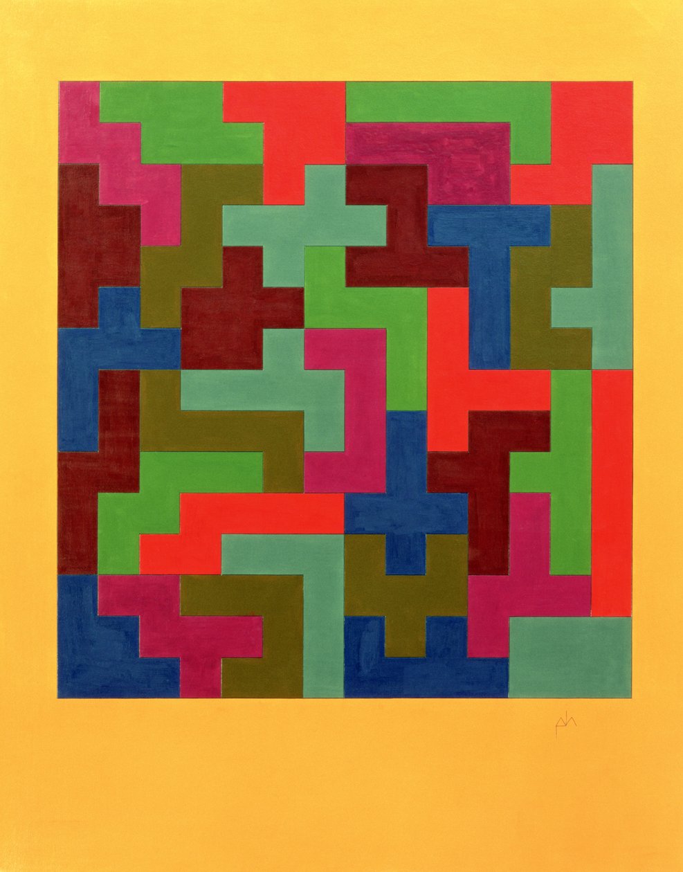 Puzzle II, 1988 (tempera på papir) av Peter McClure