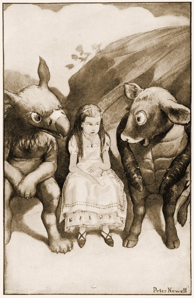 "Alice begynte å fortelle dem hennes eventyr", illustrasjon for Lewis Carrolls Alice