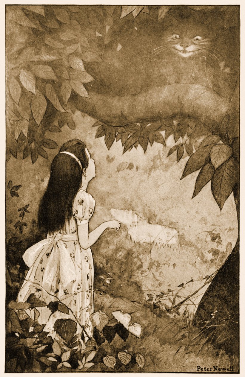 Denne gangen forsvant det ganske sakte, illustrasjon for Lewis Carrolls Alices Adventures in Wonderland, 1901 av Peter Newell