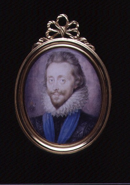 Portrettminiatyr av Henry Wriothesley, 3. jarl av Southampton (1573-1624) ca. 1620 (wc på vellum) av Peter Oliver