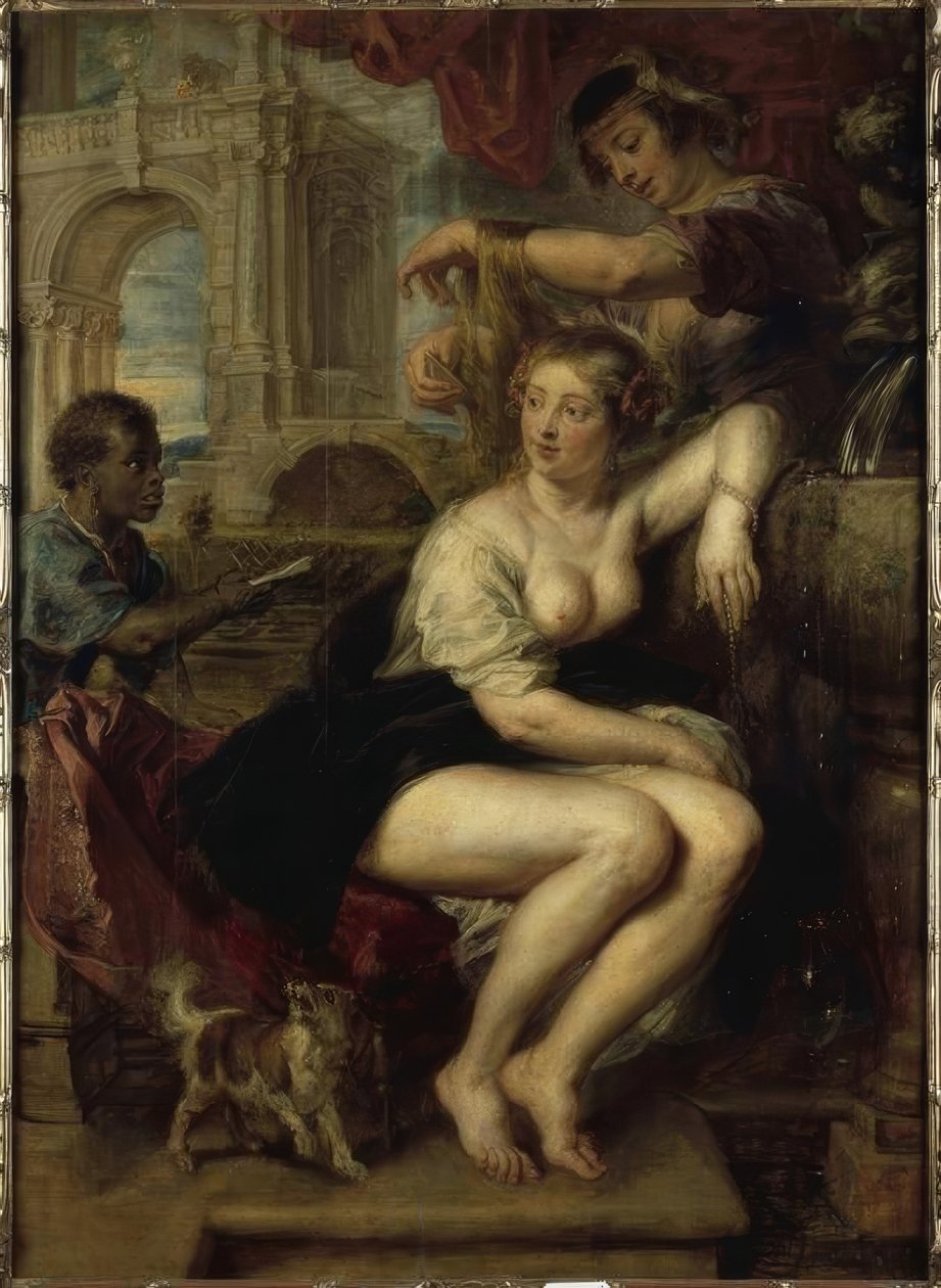 Batseba ved fontenen, mottok Davids brev av Peter Paul Rubens