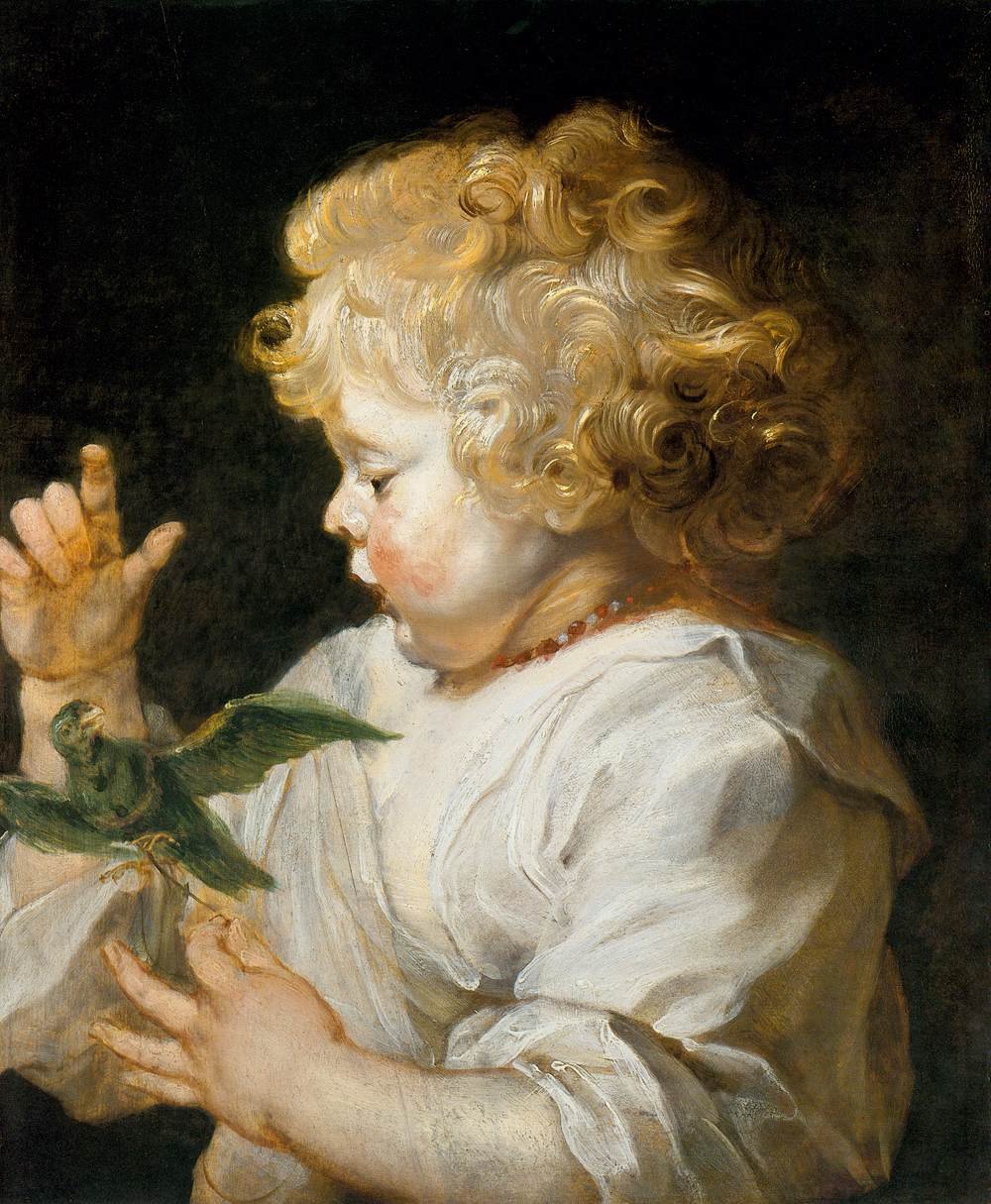 Gutt med fugl av Peter Paul Rubens
