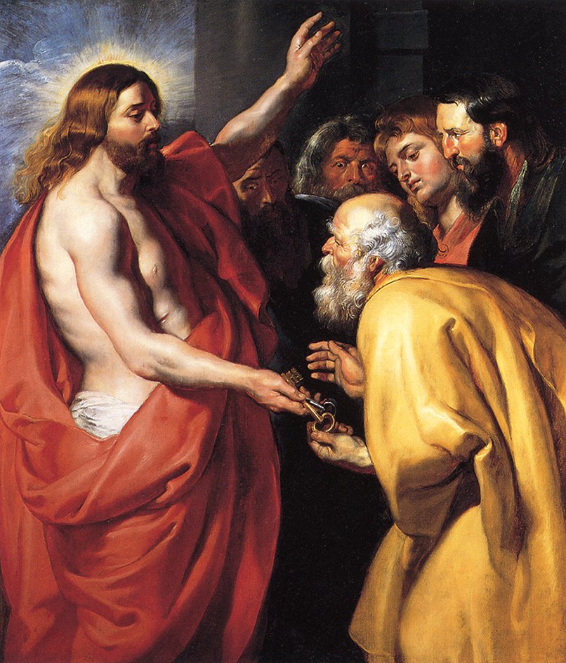 Kristus overgir nøklene til St. Peter av Peter Paul Rubens