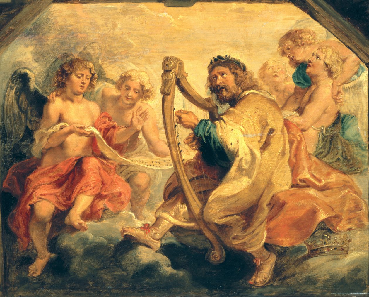 David spiller på harpen sin av Peter Paul Rubens