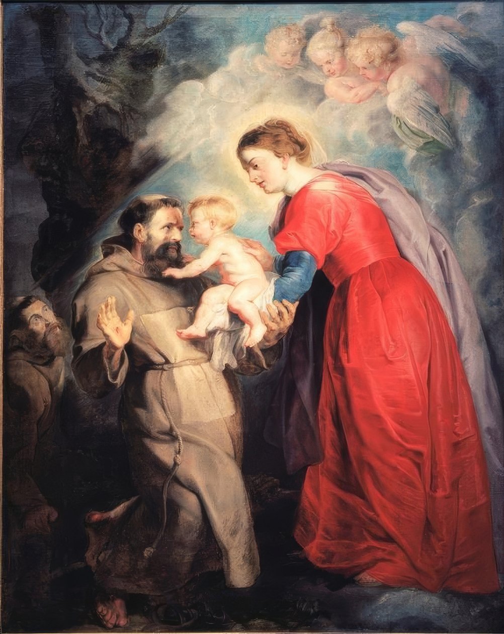 St. Francis tar imot Jesusbarnet av Peter Paul Rubens