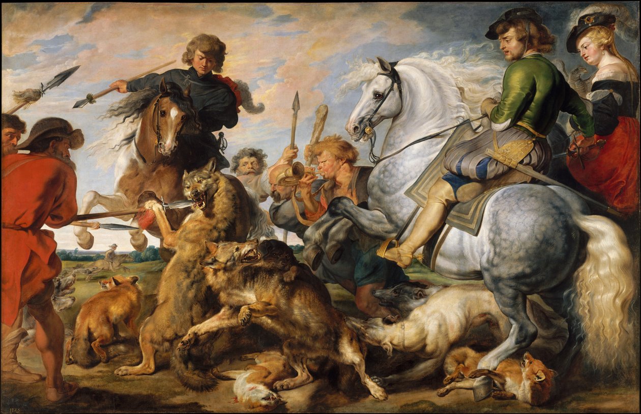 Ulve- og revjakten av Peter Paul Rubens