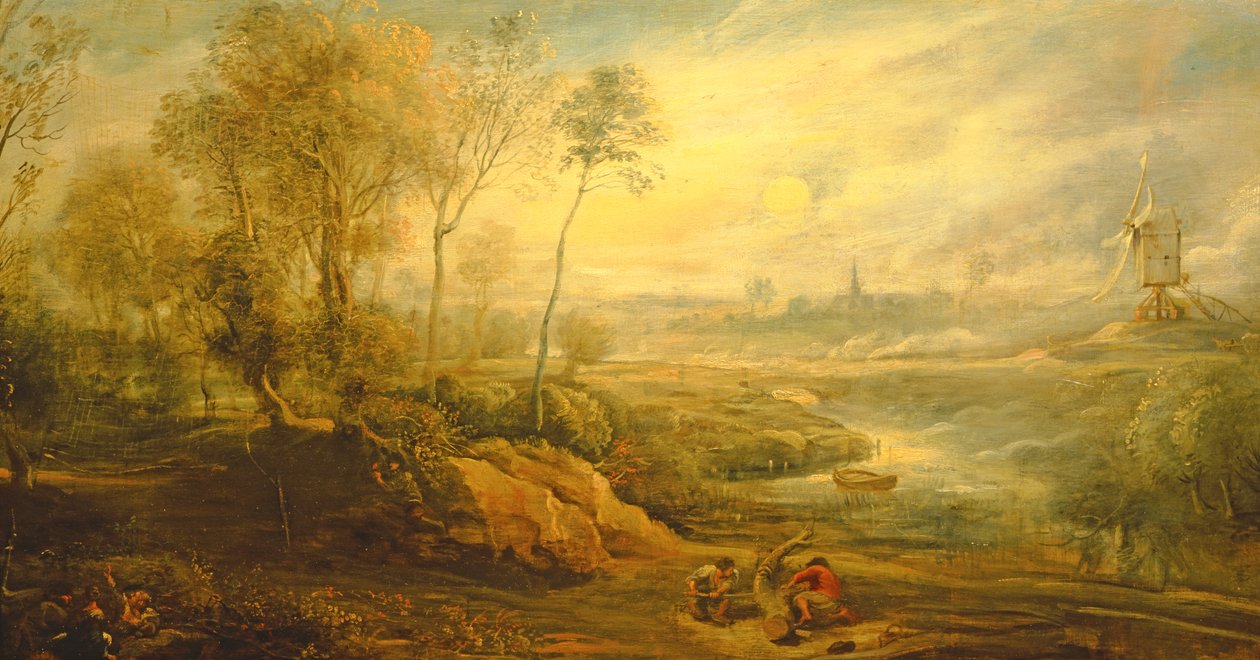 Landskap med en fuglefanger av Peter Paul Rubens