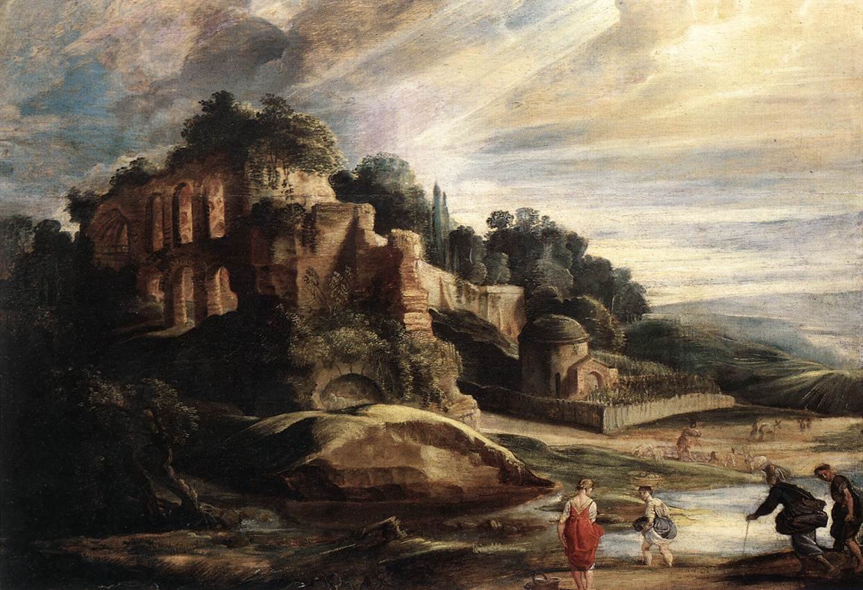 Landskap med ruinene av Mount Palatine i Roma av Peter Paul Rubens