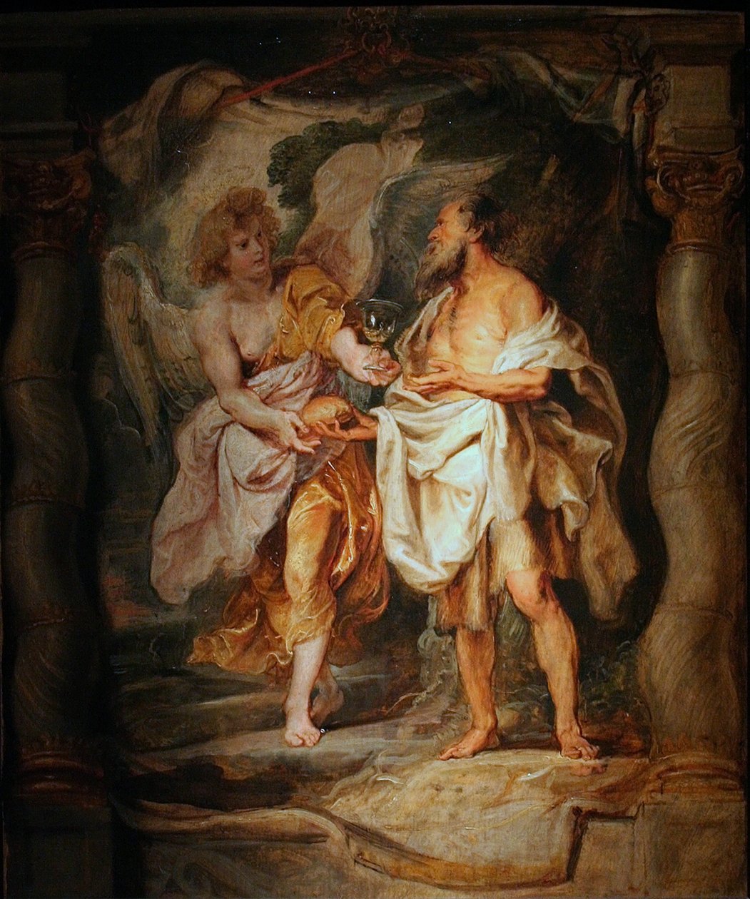 Profeten Elia mottar brød og vann fra en engel.JPG av Peter Paul Rubens