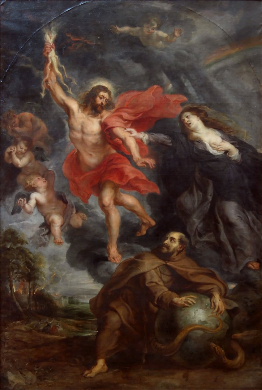 Krysset mellom jomfruen og den hellige Frans stopper den guddommelige vrede av Peter Paul Rubens