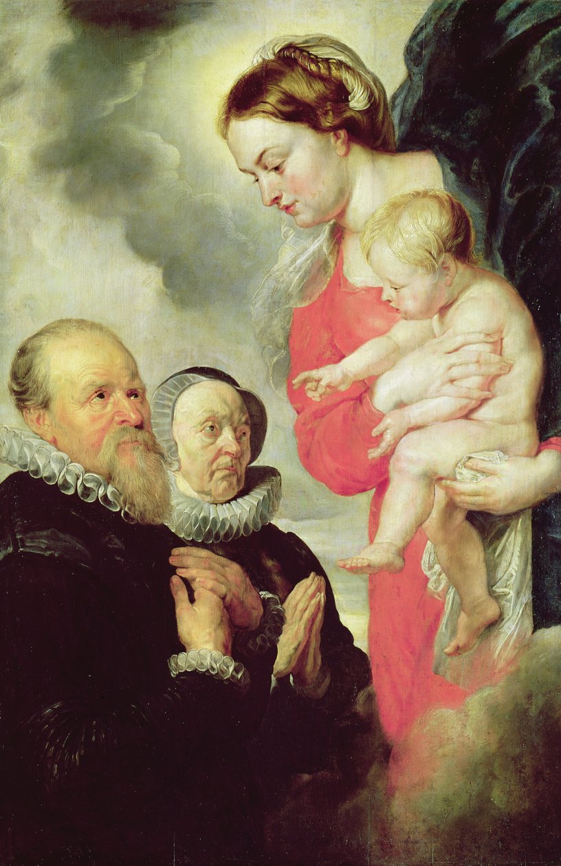 Madonna og barn med giverne Alexandre Goubeau og kona Anne Antoni av Peter Paul Rubens