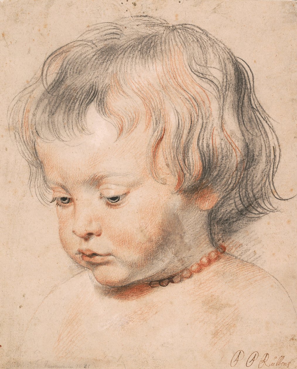 Nicolaas Rubens iført en korallhalsløs, ca. 1619-20 av Peter Paul Rubens