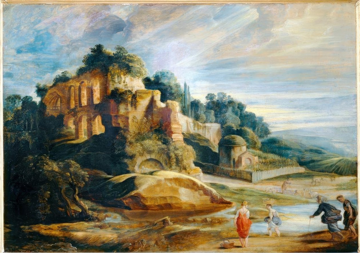Landskap med ruinene av Palatinerhøyden i Roma av Peter Paul Rubens