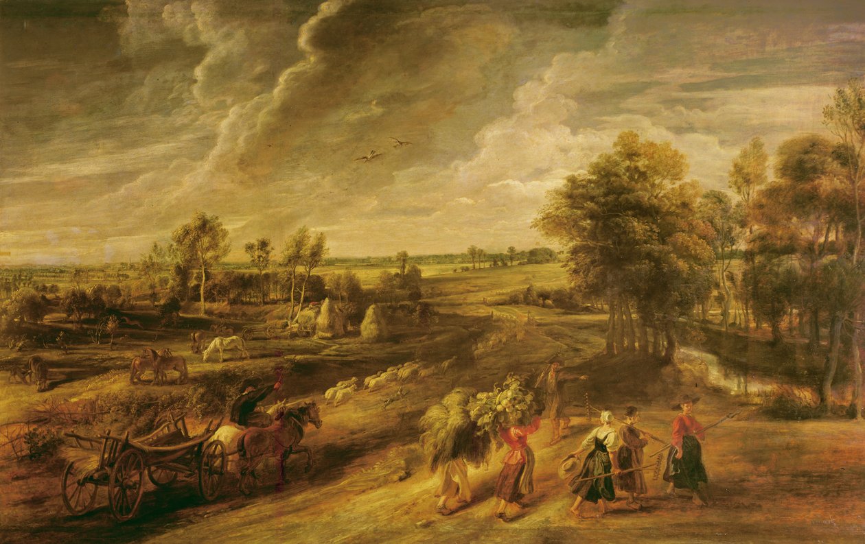 Bønder på vei tilbake fra åkrene, ca. 1632-34 av Peter Paul Rubens