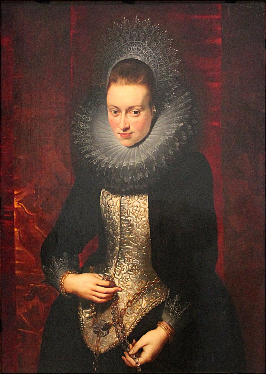 Portrett av en ung kvinne med en rosenkrans av Peter Paul Rubens