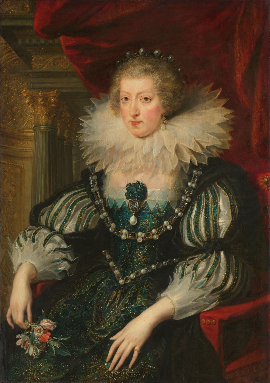 Portrett av Anne av Østerrike (1601-66) Infanta av Spania, dronning av Frankrike og Navarre av Peter Paul Rubens