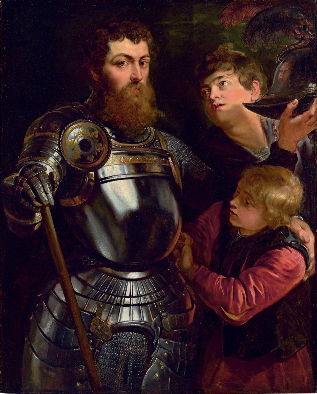Portrett av en kommandant, tre fjerdedel, som er kledd for kamp av Peter Paul Rubens