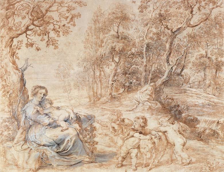 Hvil på flyet til Egypt av Peter Paul Rubens