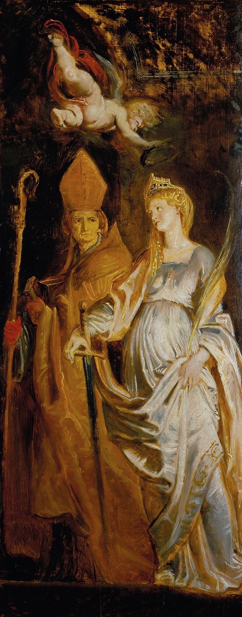 Hellige Amandus og Walburga; De hellige Katarina av Alexandria og Eligius av Peter Paul Rubens