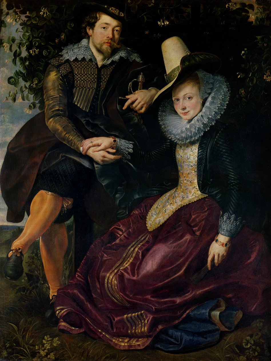 Selvportrett med Isabella Brandt, hans første kone, i kaprifolen, ca. 1609 av Peter Paul Rubens