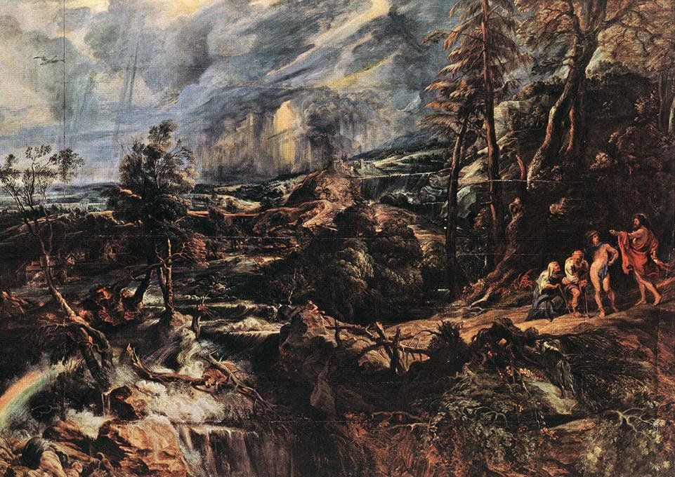 Stormfullt landskap av Peter Paul Rubens