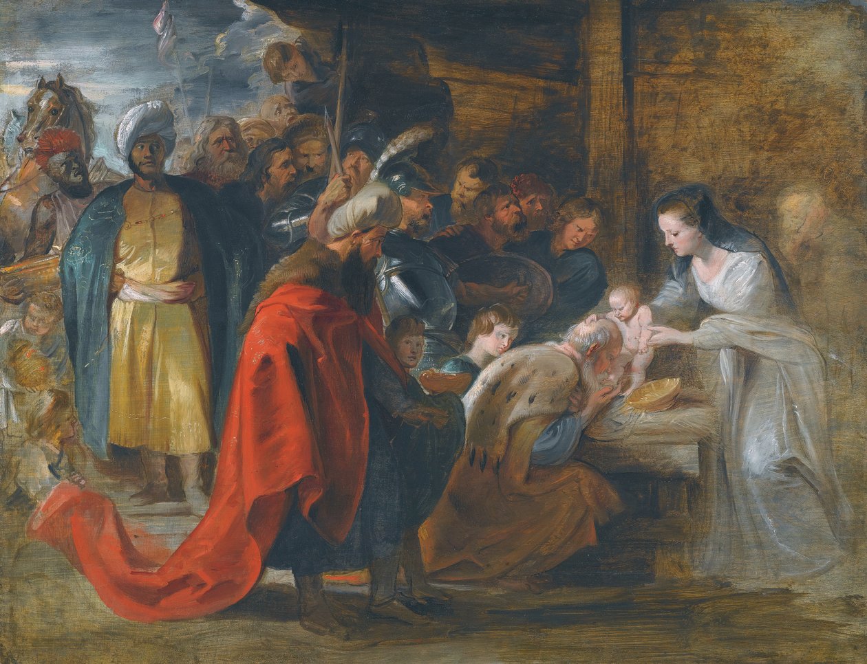 Studie for tilbedelse av magi av Peter Paul Rubens