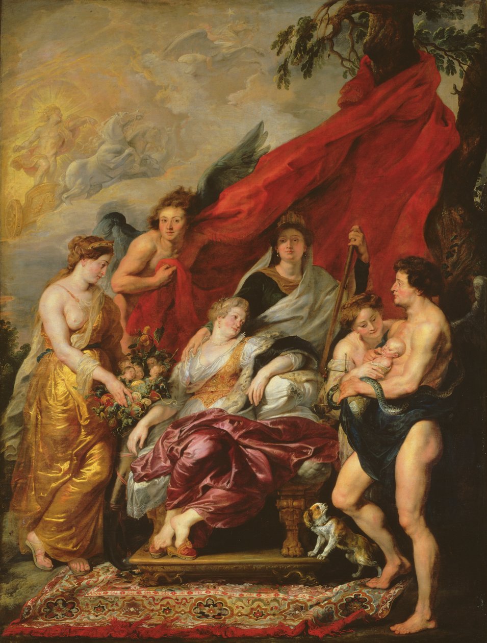 Fødselen til Louis XIII (1601-43) i Fontainebleau, 27. september 1601, fra Medici-syklusen, 1621-25 av Peter Paul Rubens