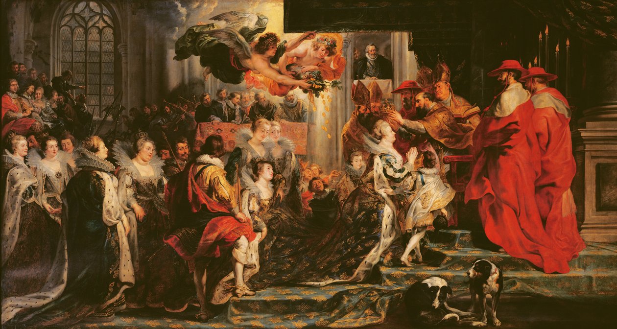 Kroningen av Marie de Medici (1573-1642) ved St. Denis, 13. mai 1610, 1621-25 av Peter Paul Rubens