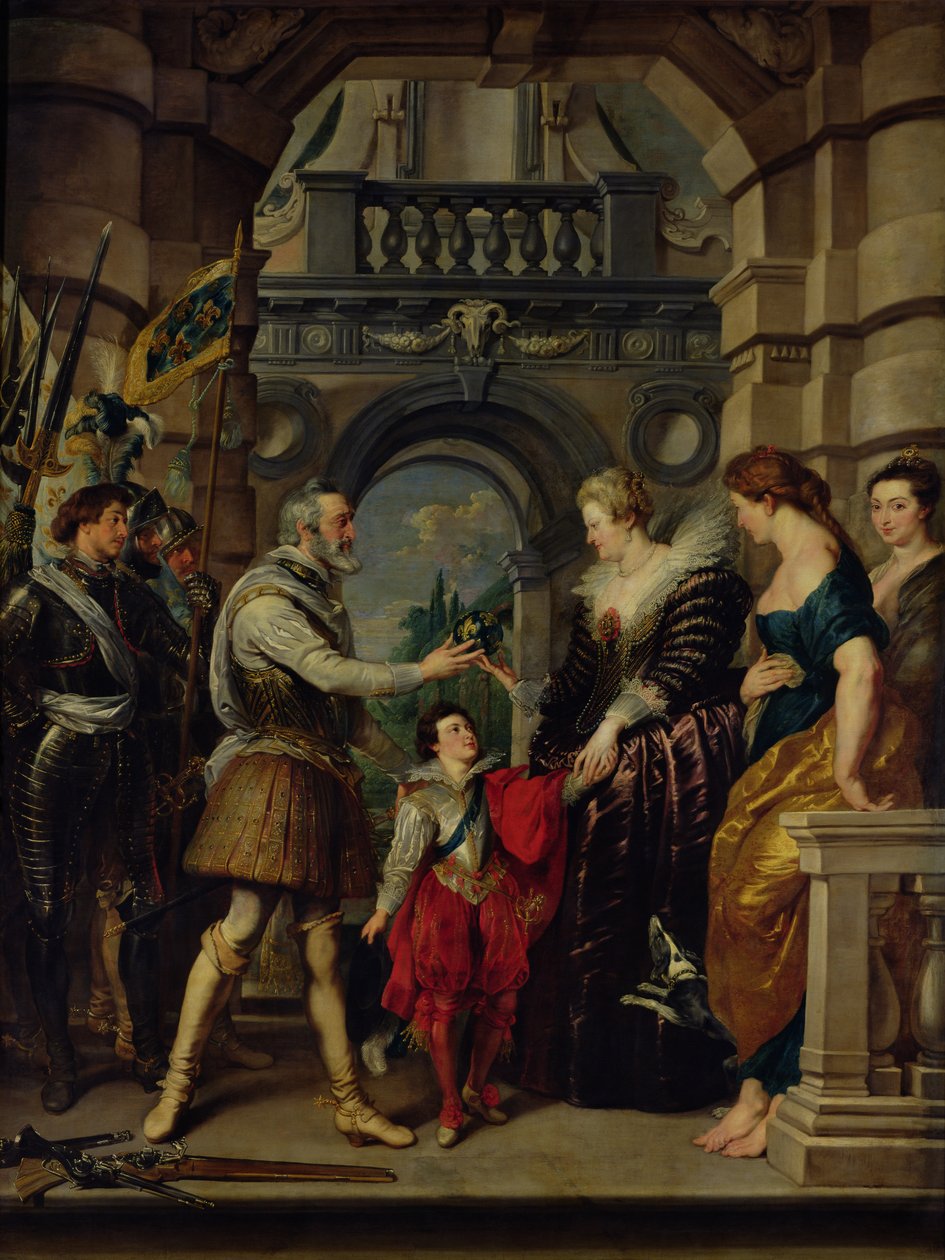 Medici-syklusen: Henri IV (1553-1610) på vei til krigen i Tyskland og skjenker regjeringen i sitt rike til Marie de Medici (1573-1642) 20. mars 1610, 1621-25 av Peter Paul Rubens