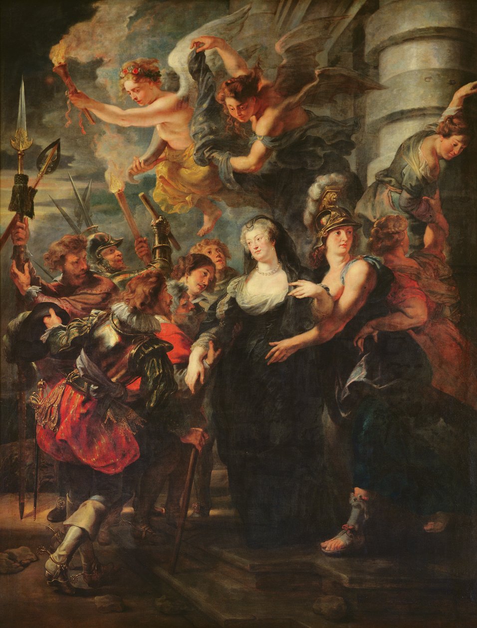 Medici-syklusen: Marie de Medici (1573-1642) rømmer fra Blois, 21.-22. februar 1619, 1621-25 av Peter Paul Rubens