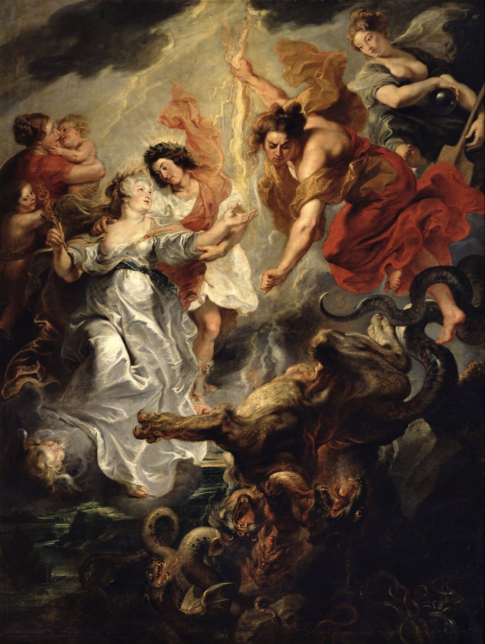 Forsoningen av Marie de Medici og hennes sønn, 15. desember 1621, 1621-25 av Peter Paul Rubens