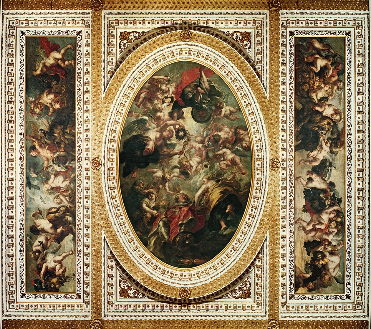 The Whitehall Ceiling: The Apotheosis of James I (1566-1625) 1632-34 av Peter Paul Rubens