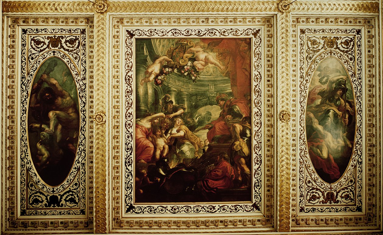 The Whitehall Ceiling: The Unification of the Crowns, 1632-34 av Peter Paul Rubens