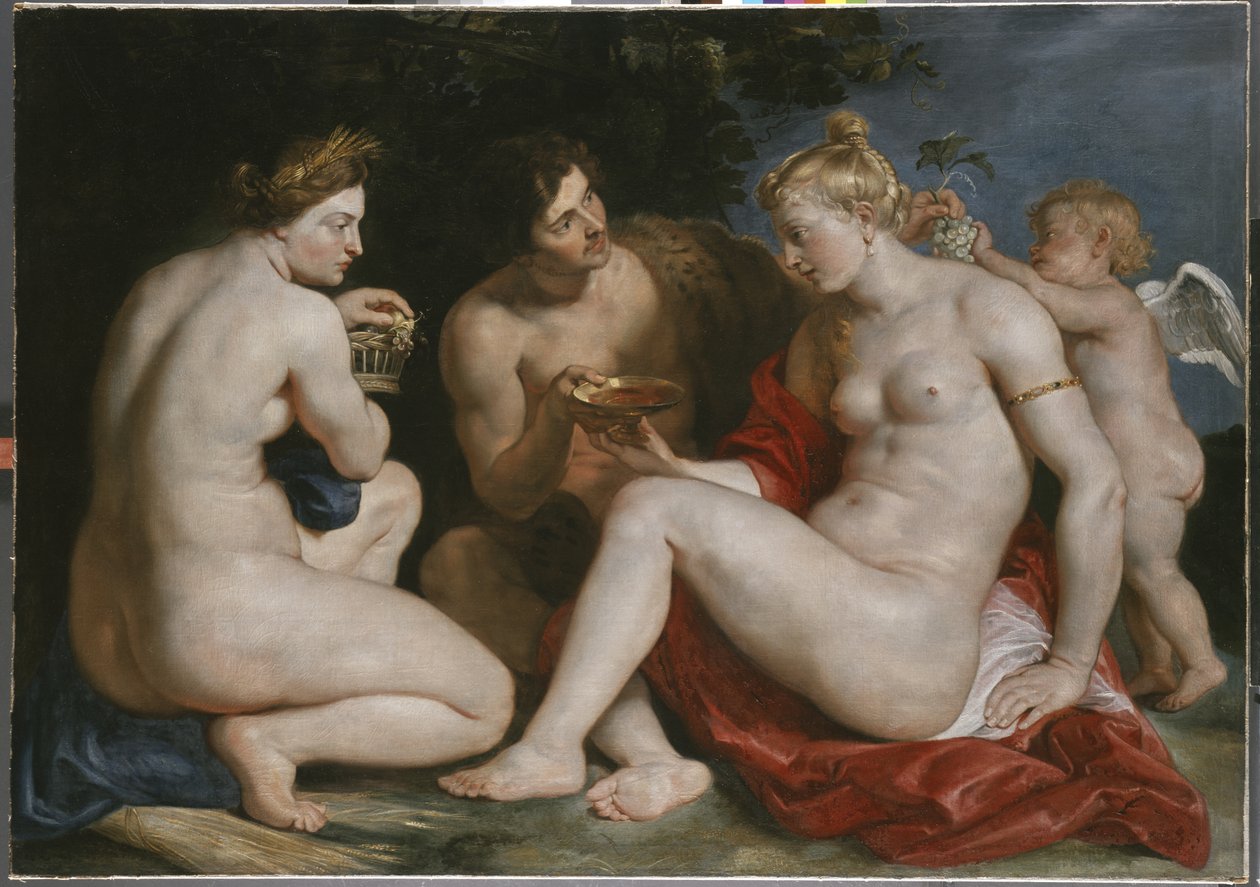 Venus, kjærlighet, Bacchus og Ceres, ca. 1612-13 av Peter Paul Rubens