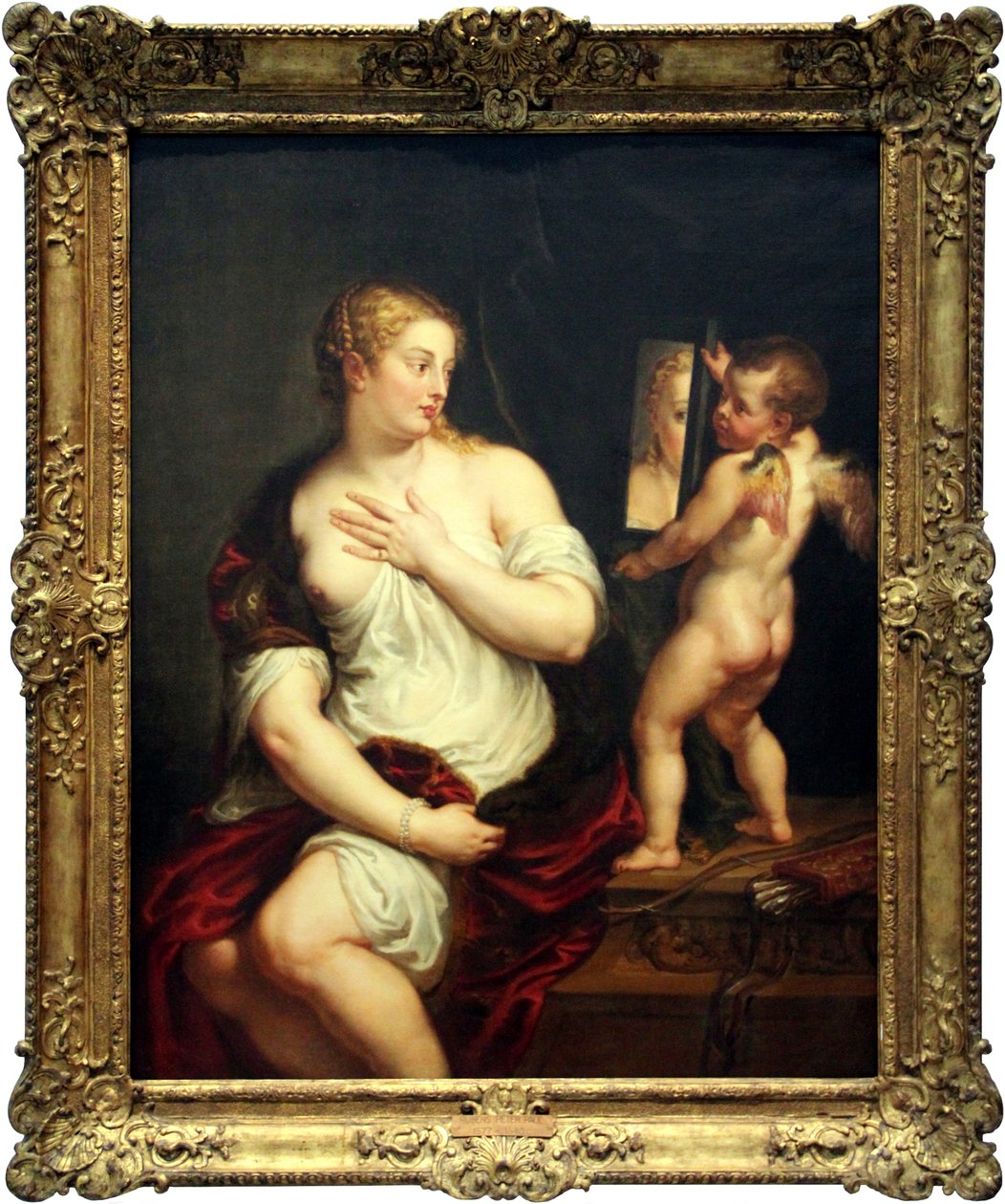 Venus og Amor holder et speil av Peter Paul Rubens