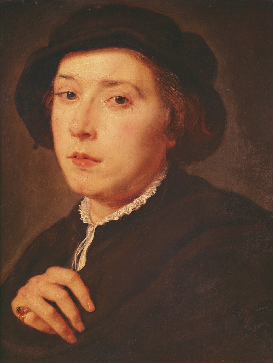 Ung mann med svart hatt, 1615-18 av Peter Paul Rubens