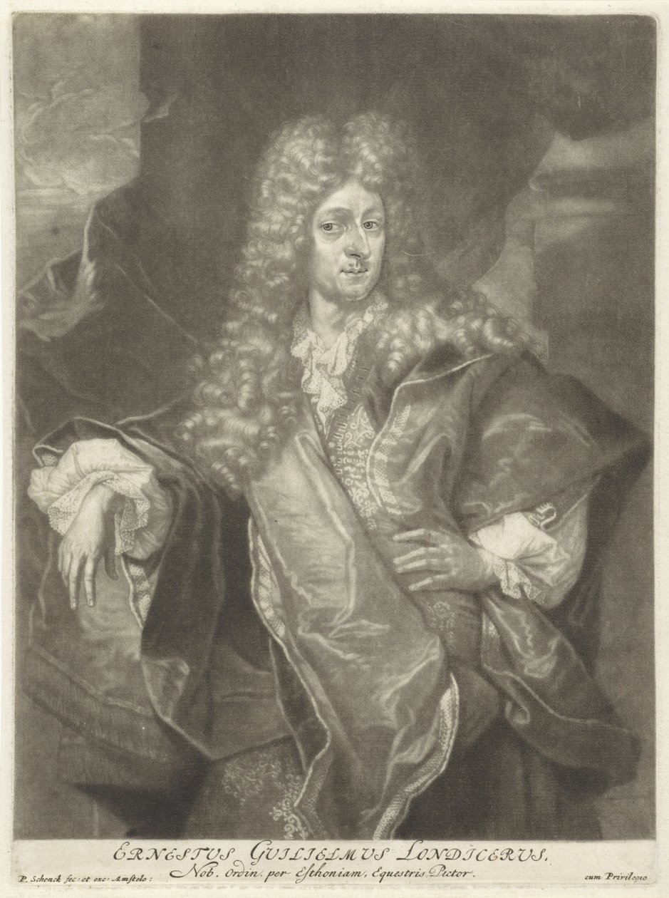 Portrett av Ernst Wilhelm Londicer av Pieter Schenk (I), 1670 - 1713 av Peter Schenk the Elder