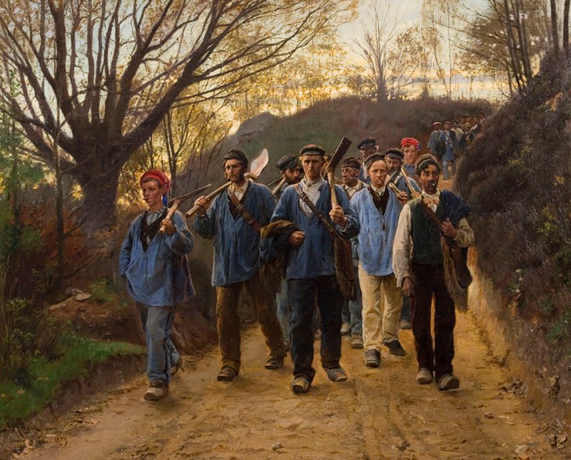 Franske gårdsarbeidere i hulveien av Peder Severin Krøyer
