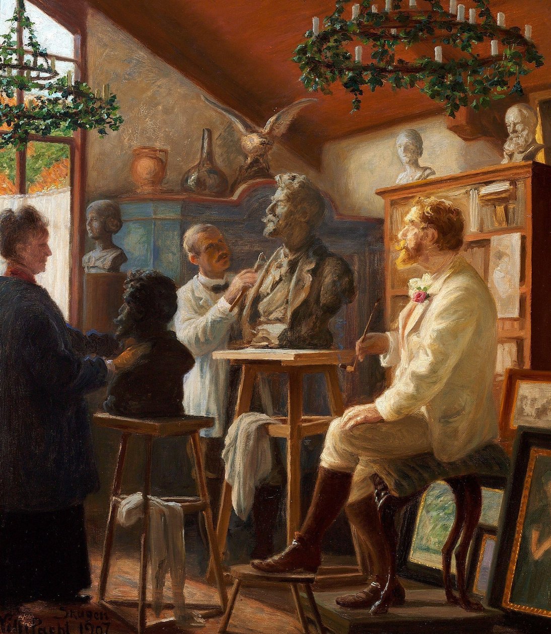 Maleren Krøyer er modellert i studioet sitt på Skagen av Peder Severin Krøyer