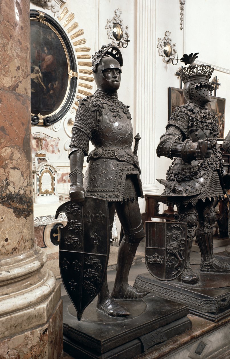 Kong Arthur, statue fra graven til Maximilian I, Innsbruck, 1513 (bronse) av Peter Vischer