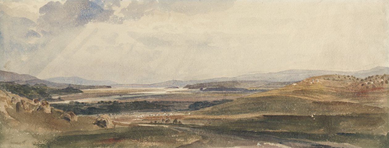 Harvest Time, Cumberland (wc over grafitt på papir) av Peter de Wint