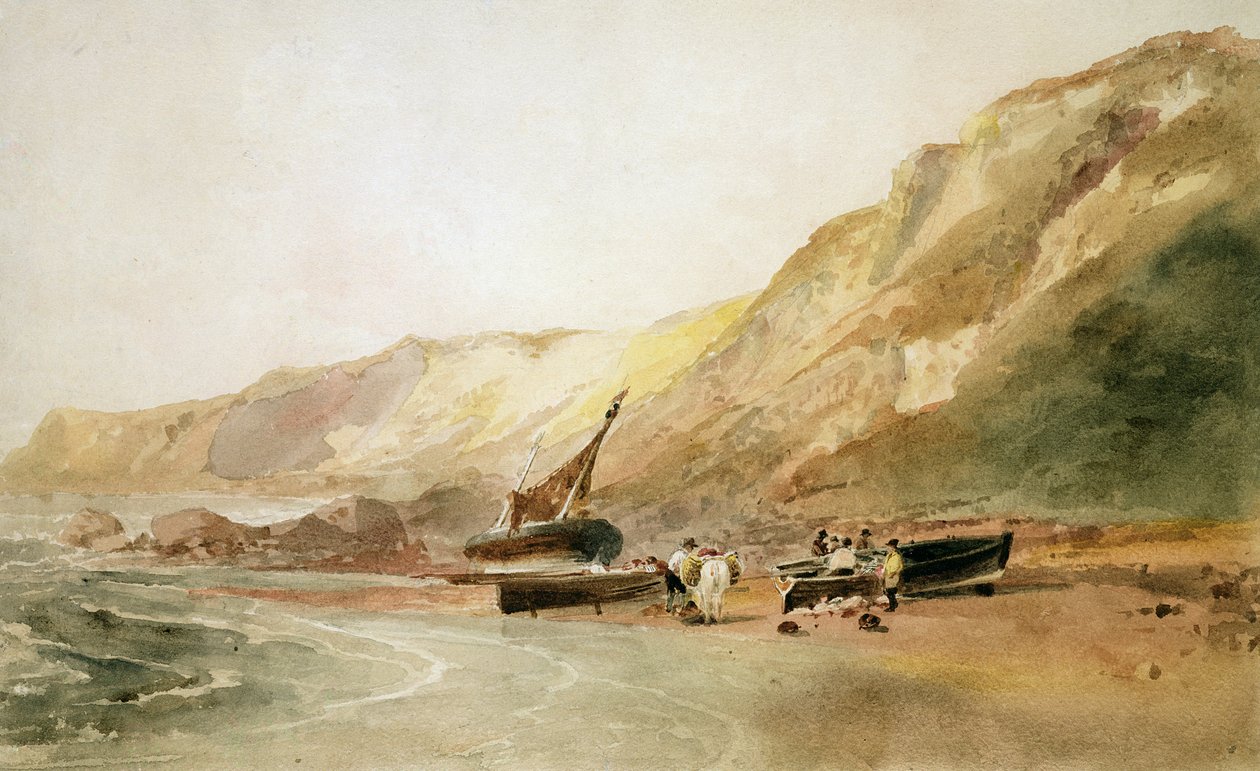 På kysten av Ventnor, Isle of Wight (wc på papir) av Peter de Wint