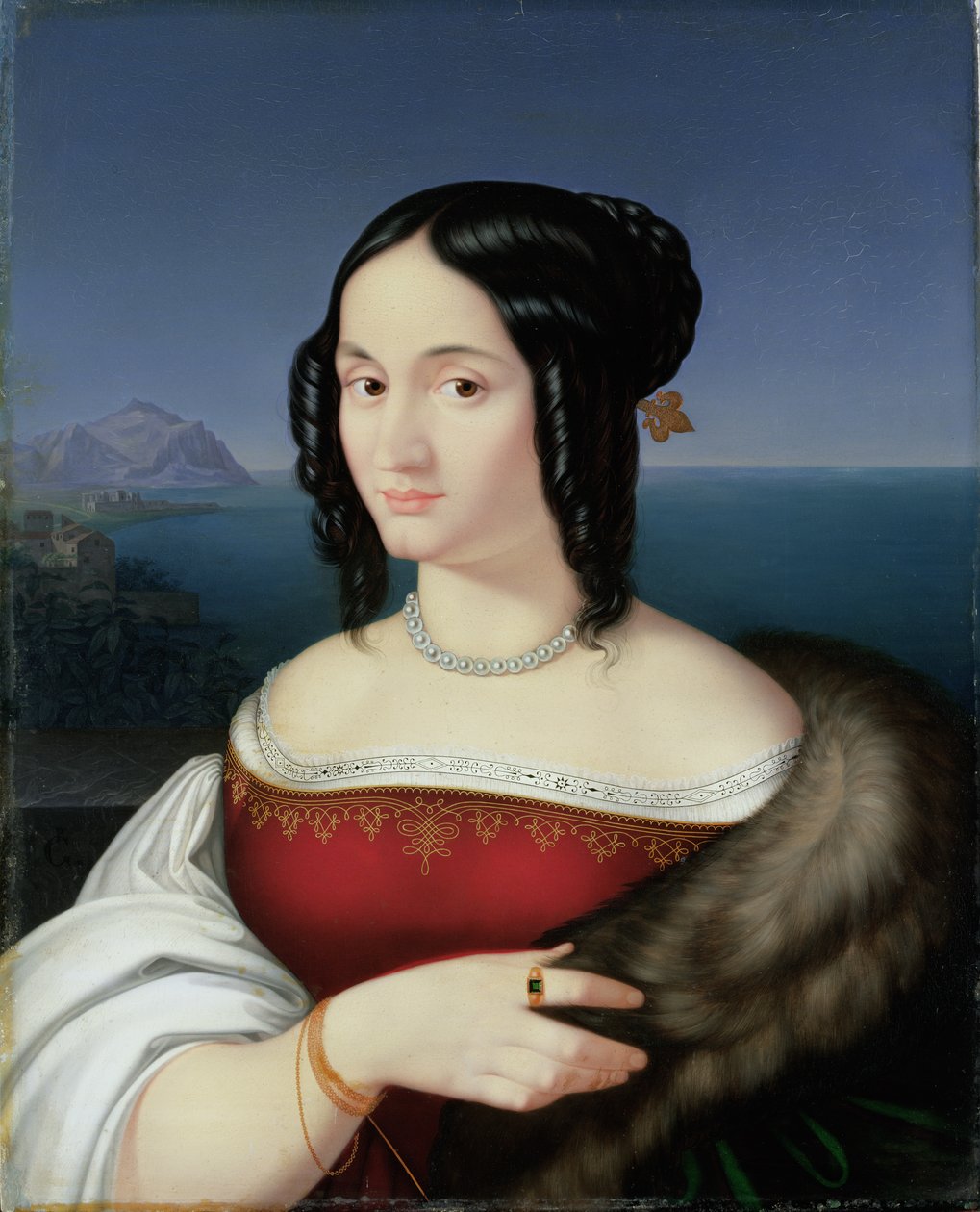 Carolina Grossi, kunstnerens første kone, 1813-14 av Peter von Cornelius