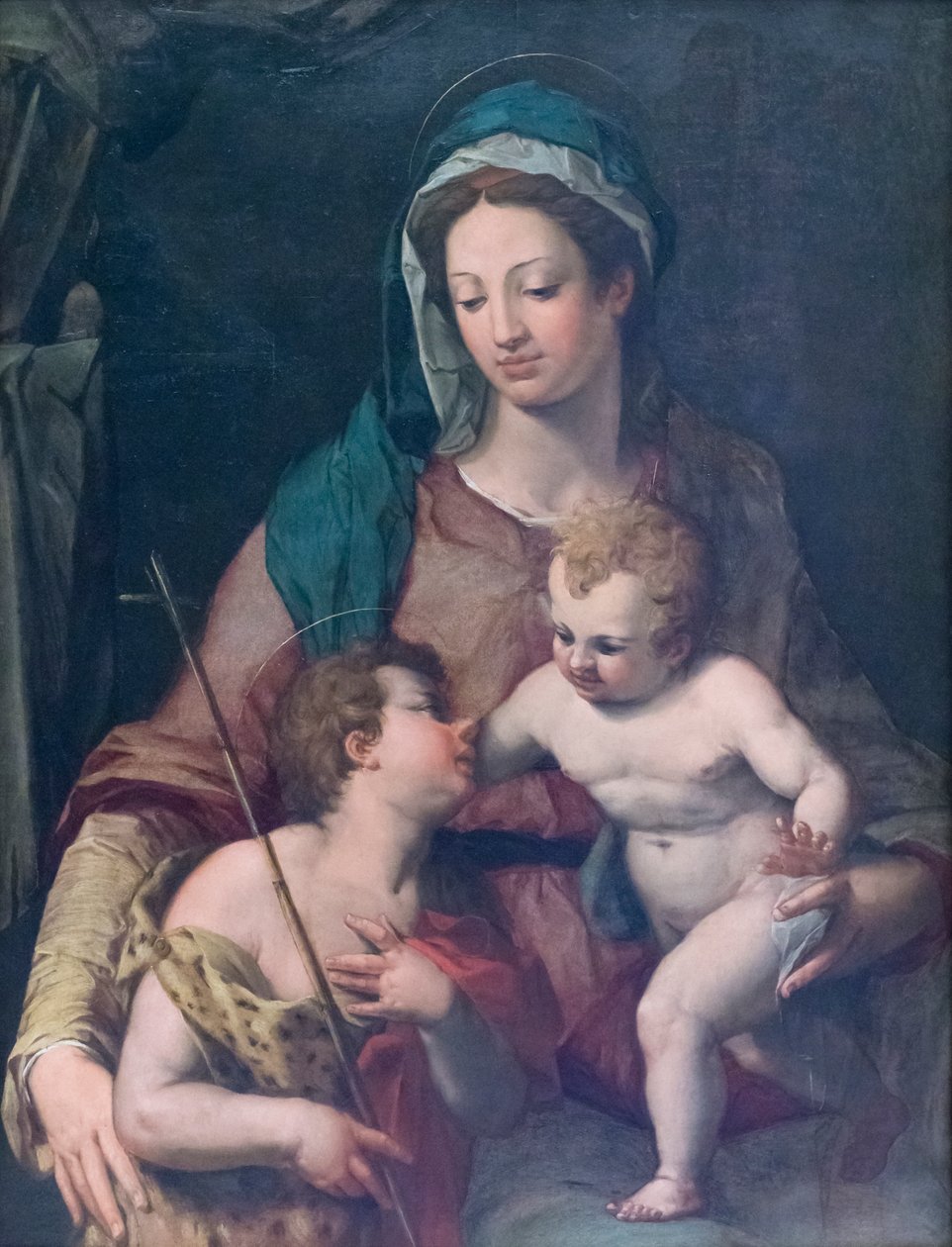 Madonna og barn med den unge St John, før 1585, Pieter de Witte (olje på panel) av Peter (1548 1628) Candid