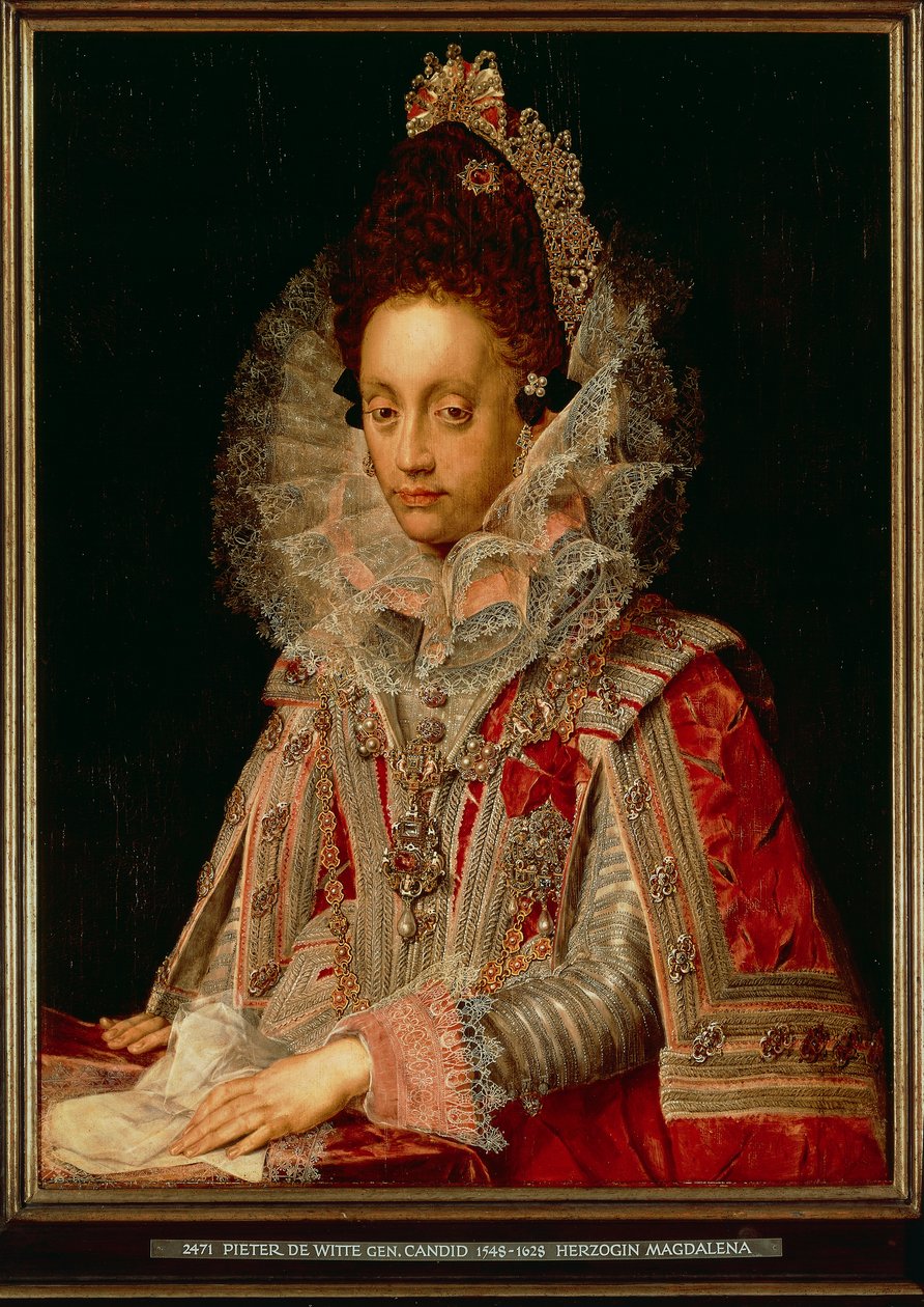 Portrett av hertuginnen Magdalena, ca. 1613 (olje på panel) av Peter Candid