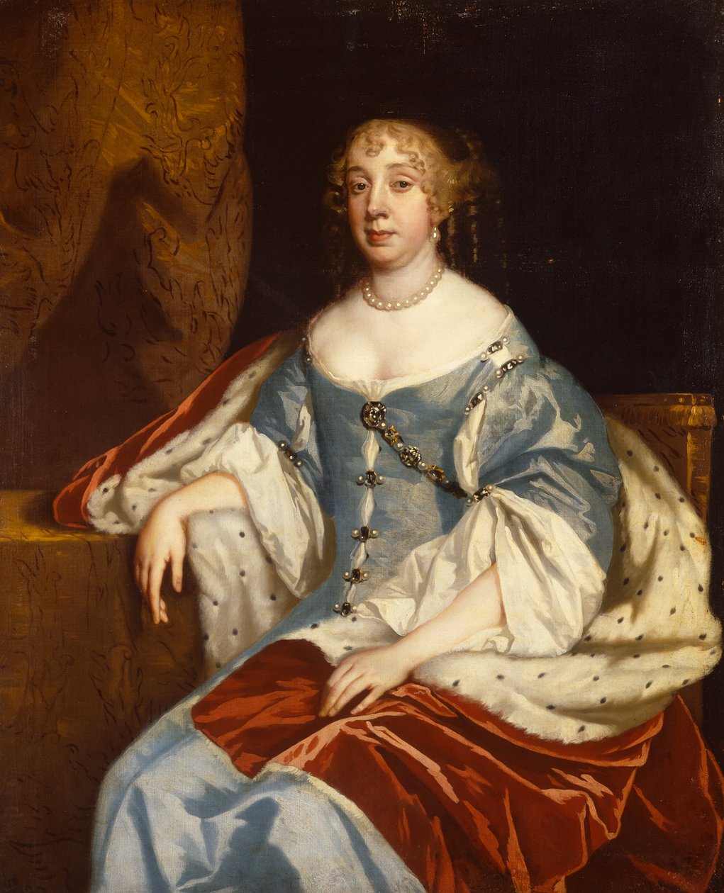 Portrett av Anne Lady Rivers (olje på lerret) av Peter (studio of) Lely