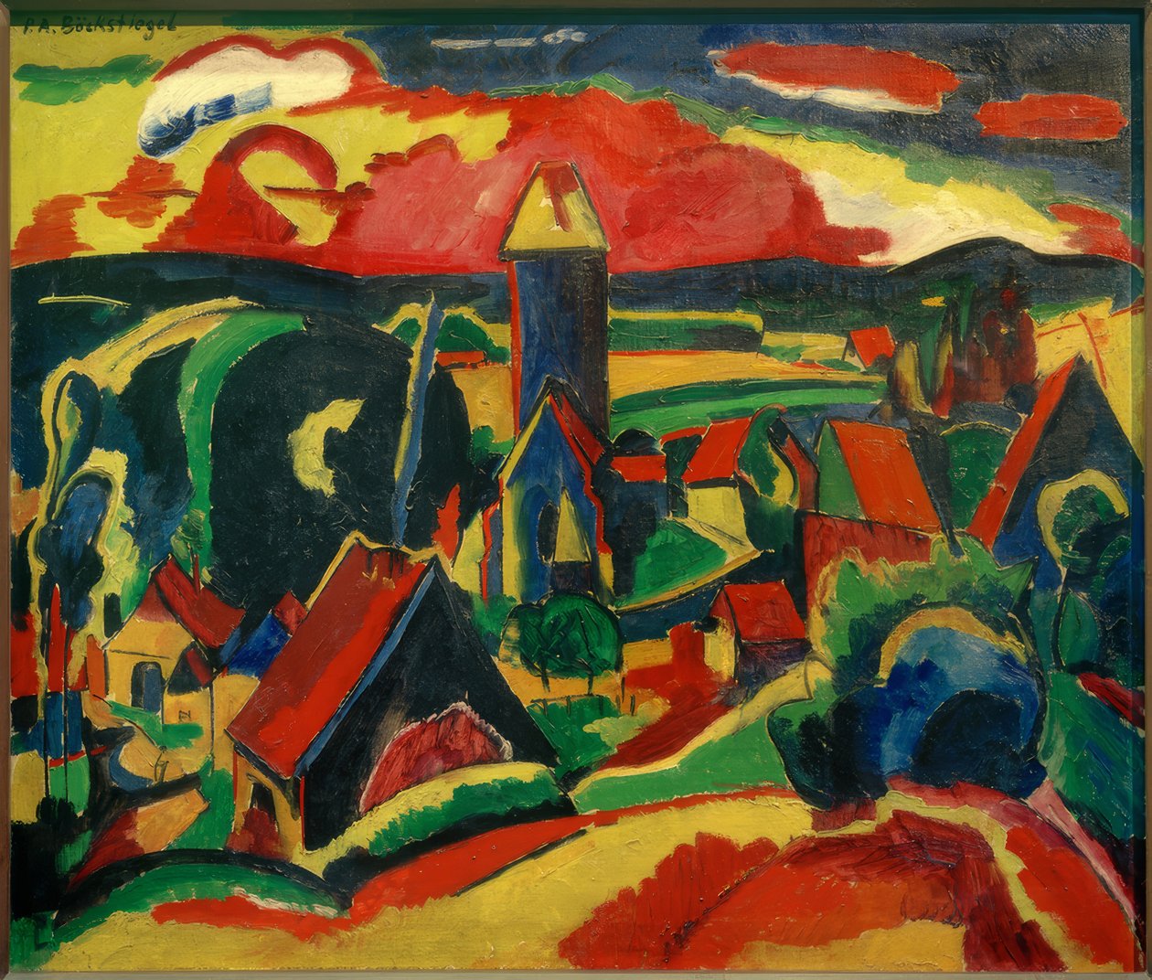 Dornberg (Blick vom Mühlenberg auf Kirchdornberg) av Peter August Böckstiegel