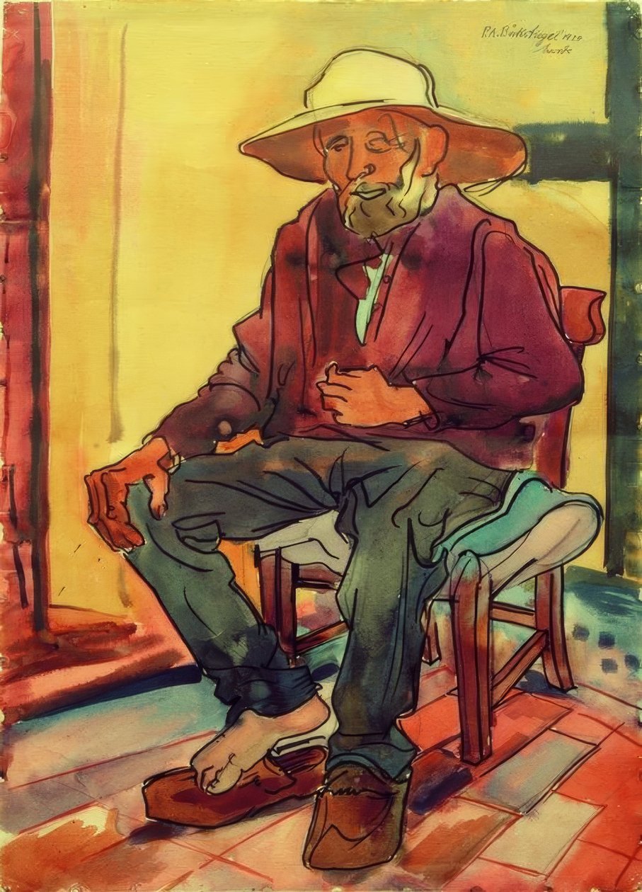 Westfalsk bonde hviler (Thorlümke) av Peter August Böckstiegel