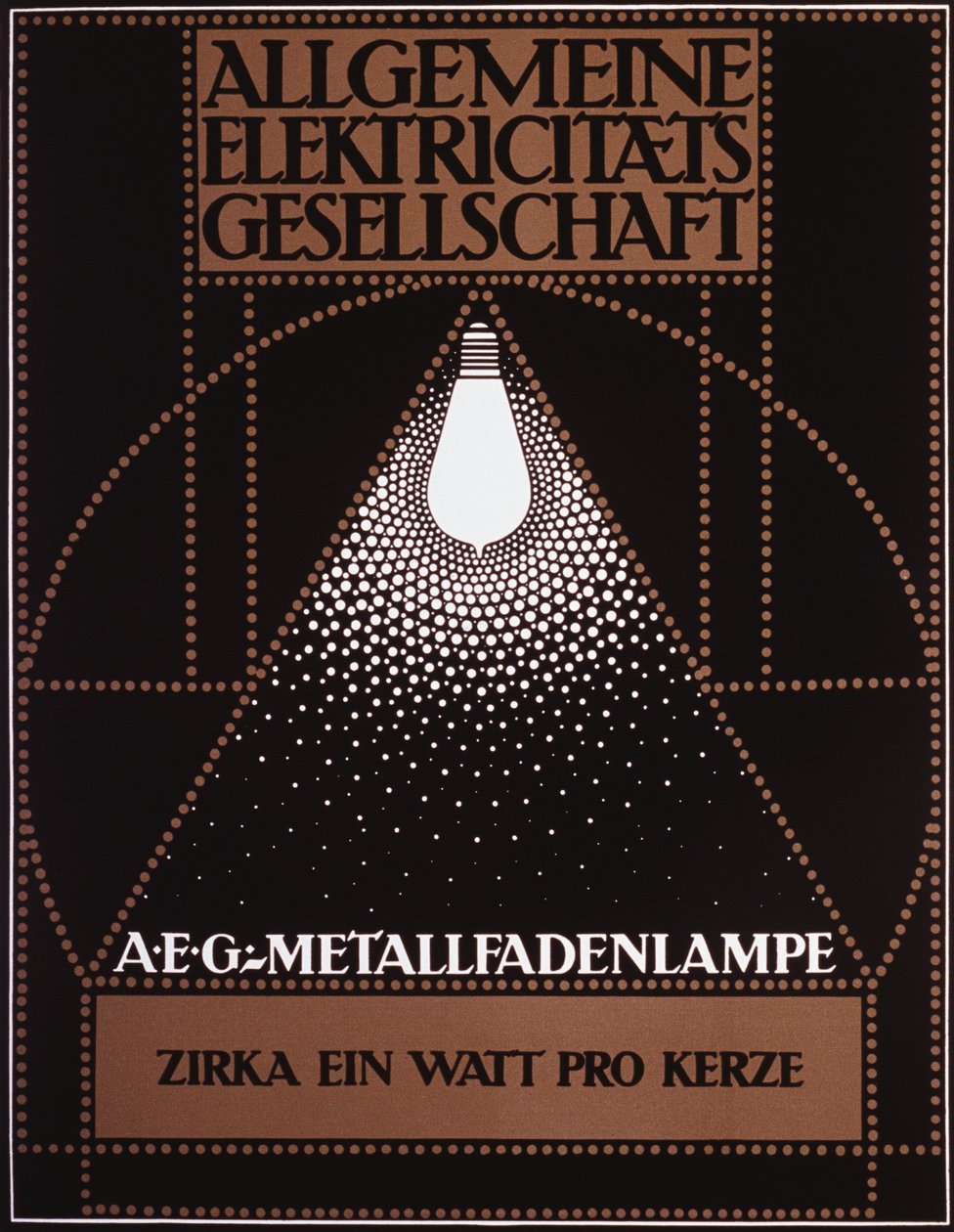 Reklameplakat for General Electric Company [AEG] 1910 av Peter Behrens