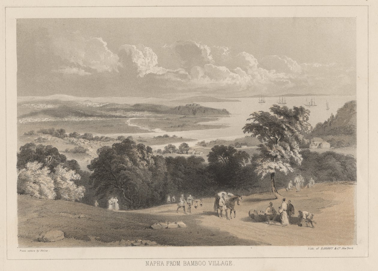 Napha fra Bamboo Village, litho av Sarony und Co., 1855 (chromolitho) av Peter Bernhard Wilhelm Heine